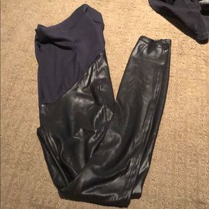 Spanx faux leather maternity leggings